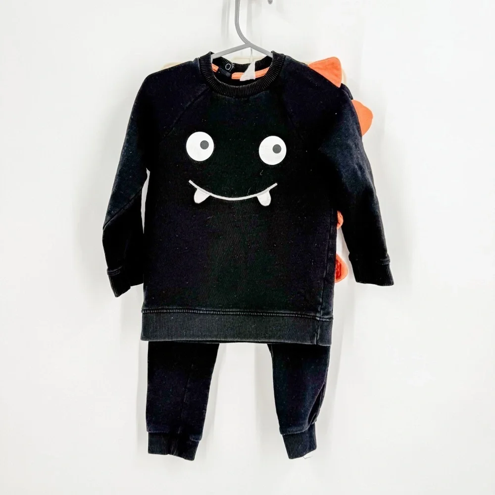 H&M Black and Orange Kids Matching Set